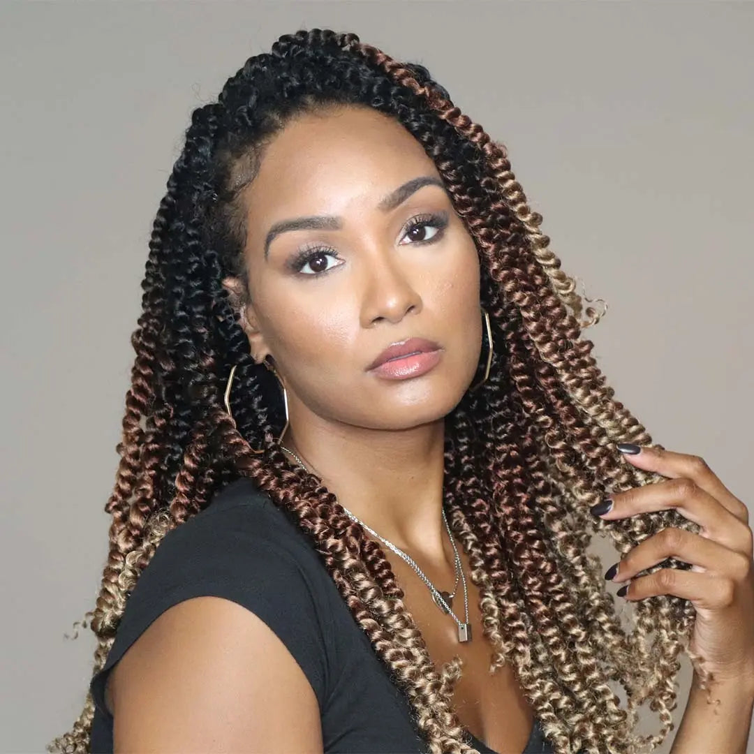 Toyotress Tiana Passion Twist Hair Pre-Twisted Pre-Looped Passion Twists Crochet Braids Made Of Bohemian Hair Synthetic Braiding Hair Extension
